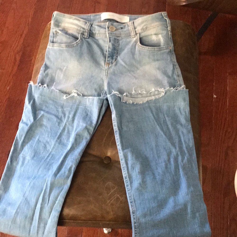 🇧🇷 Colcci Silver Flare Jeans Faded Wash Raw Hem